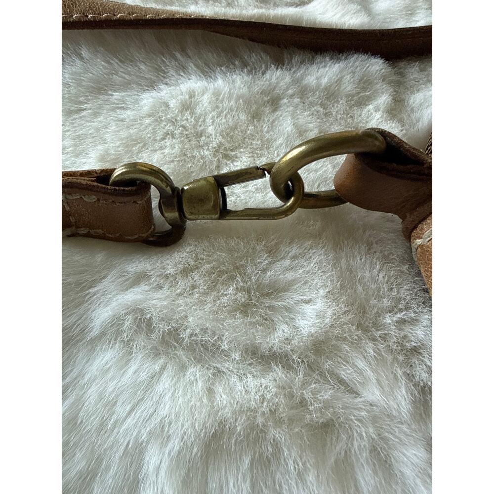 Roots Canada Brown Genuine Leather Crossbody Bag Made in Canada Distressed - Picture 9 of 10
